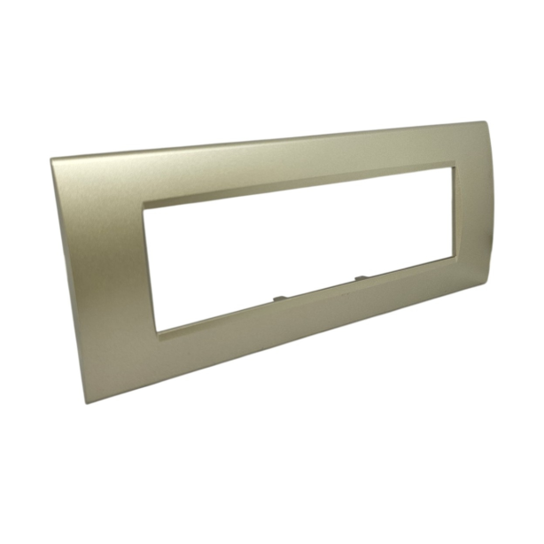 Placca 7 Posti Champagne Compatibile Living Light - Tot Electric