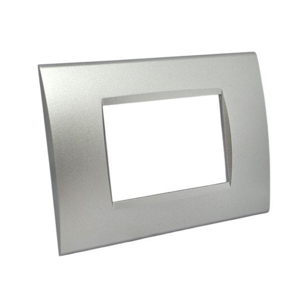 Placca 3 Posti Silver Compatibile Living Light - Tot Electric