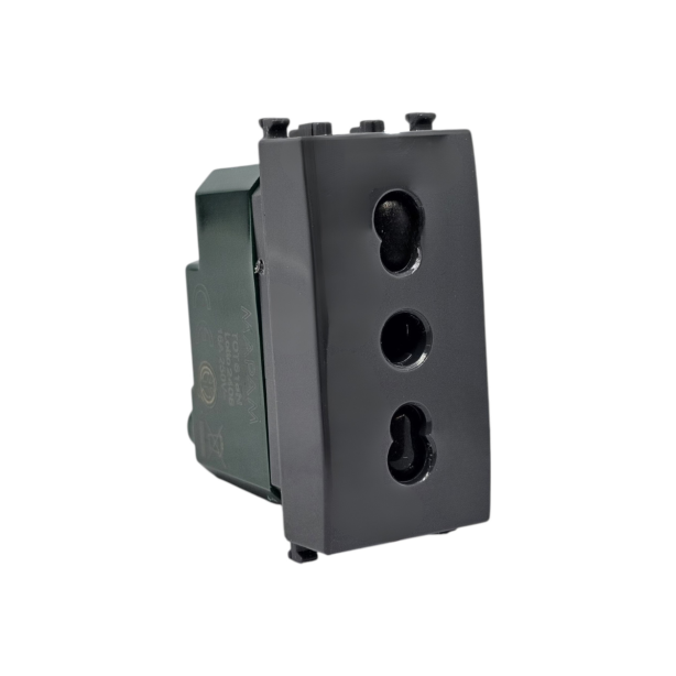 Presa Bivalente 2P+T Compatibile Vimar Plana Antracite - Tot Electric