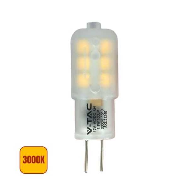 Lampadina LED G4 T10 1.1W 3000K 100lm 300° Chip Samsung - V-Tac