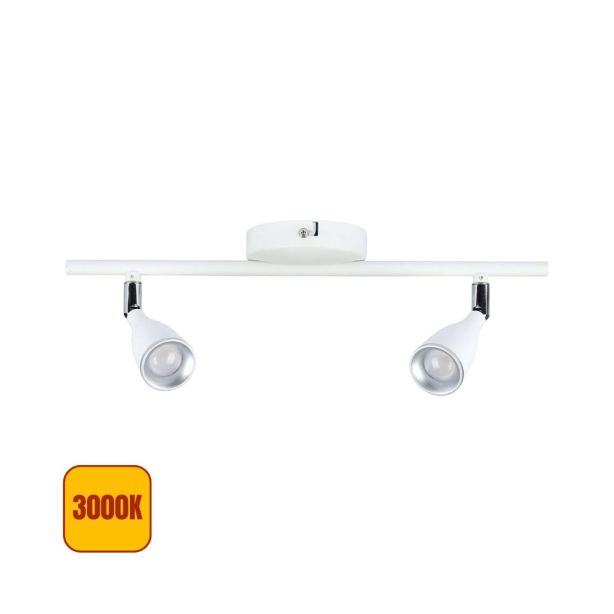 Lampada LED Doppia Da Parete 2 x 4,5w IP20 3000k Orientabili Bianco