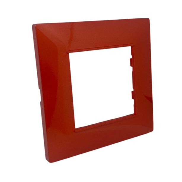 Placca 2 Posti Rosso Corallo Compatibile Vimar Plana - Tot Electric