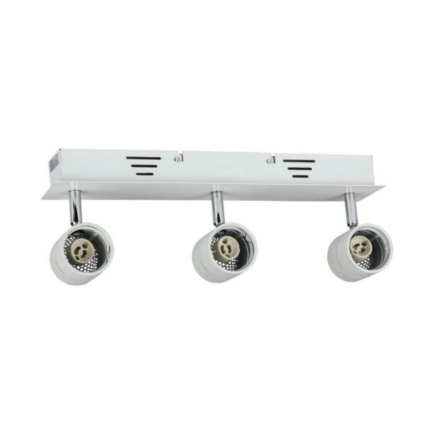 Applique Portafaretto Triplo Incasso GU10 VT-790-3619 IP20 Bianco