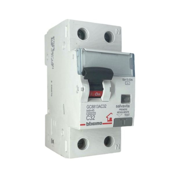 Magnetotermico Differenziale 2 Moduli 32A 30mA 4.5kA Curva C - Bticino