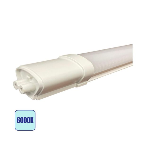 Tubo LED Prismatico 18W 60cm IP65 Plafoniera Raccordabile - 6000K