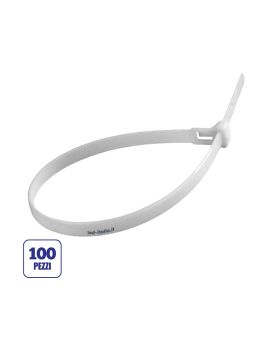 Fascette per Cavi 2,5x200mm 100 Pezzi Bianche Nylon66 - V-Tac
