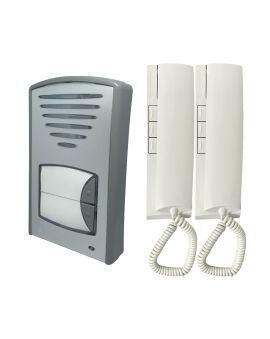 Kit 2 Citofoni 2 Fili 2CKDS con Pulsantiera e Alimentatore - Farfisa