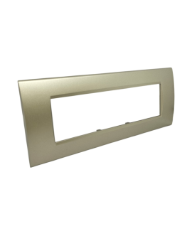 Placca 7 Posti Champagne Compatibile Living Light - Tot Electric