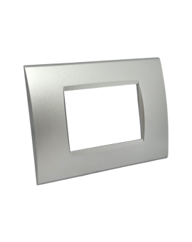 Placca 3 Posti Silver Compatibile Living Light - Tot Electric