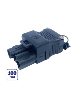 Set 100x Prese Mazzeri 16A 220-250V 3500W IP20 Nero - Friggeri