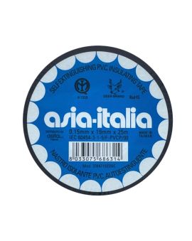 Nastro Isolante Autoestinguente Nero PVC 0,15x19mm 25m - Asia Italia