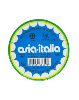 Nastro Isolante Autoestinguente Giallo/Verde PVC 0,15x19mm 25m