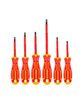 Set 6 Cacciaviti Isolati Magnetici CR-V con Manico Antiscivolo - INGCO