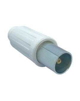 Spina TV Coassiale Maschio 9,5mm 75 Ohm Bianca FG22001 - FAEG