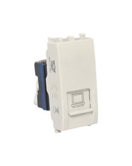 Presa Rete RJ45 Bianca TOT-627-B Compatibile Vimar Plana Tot Electric