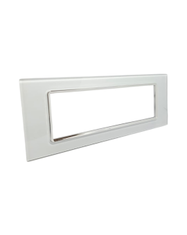 Placca Vetro 7 Posti Bianca TOT-8007-BL-1 Compatibile Supporto Living