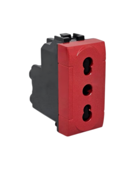 Presa Bivalente 16A 250V Rossa TOT-818-R Compatibile Serie Living