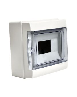 Centralino Da Parete Stagno 8 Moduli Grigio IP65 Portello Azzurrato