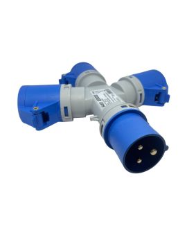 Moltiplicatore Industriale 3 Prese 2P+T 16A 230V IP44 Blu - FAEG