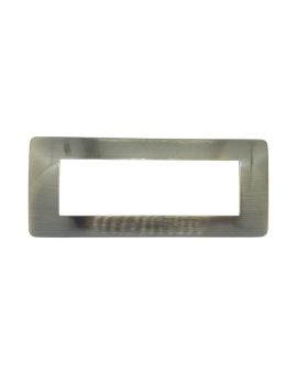 Placca 6 Posti Metallo Bronzo Spazzolato Compatibile Matix