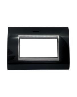 Placca 4 Posti Nera e Cromata Prestige ElettroCanali - Made in Italy