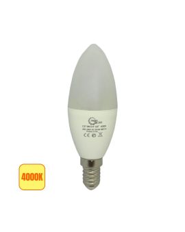 Lampadina LED E14 Candela 8W 4000K C37 - 800 Lumen, Alta Efficienza