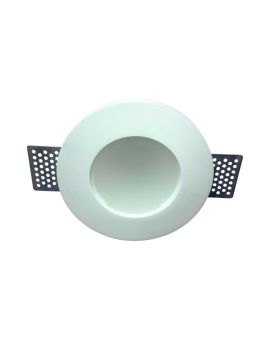 Portafaretto Incasso Gesso Tondo Alto Ø120mm Bianco Verniciabile