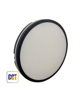 Plafoniera LED 50W Nera "Lele" Ø380mm IP65 3CCT 5000lm - Mondo LED