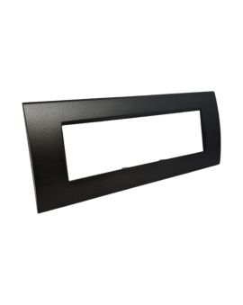 Placca 7 Posti Nera Compatibile Living Light TOT-8007-02 Tot Electric