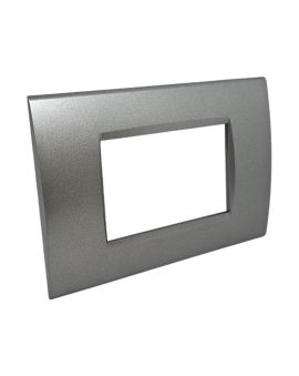 Placca 3 Posti Grigio Scuro Compatibile Living Light - Tot Electric