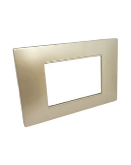 Placca 3 Posti Champagne Compatibile Vimar Plana - Tot Electric