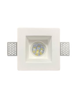 Portafaretto Incasso Quadrato Gesso GU10 12x12x5.5 Interno Squadrato