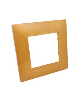 Placca 2 Posti Arancio Compatibile Vimar Plana - Tot Electric