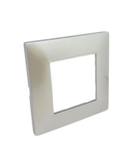 Placca 2 Posti Silver M-6002-9 Compatibile Vimar Plana - Tot Electric