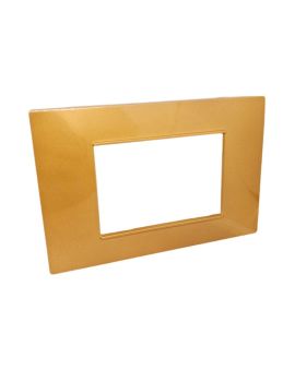 Placca 3 Posti Arancio Compatibile Vimar Plana - Tot Electric