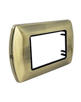 Placca Metallo 3 Posti Bronzo Compatibile Living International