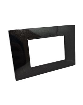 Placca 3 Posti Nera M-6003-2 Compatibile Vimar Plana - Tot Electric