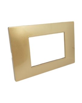 Placca 3 Posti Oro M-6003-12 Compatibile Vimar Plana - Tot Electric
