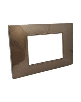 Placca 3 Posti Rame M-6003-14 Compatibile Vimar Plana - Tot Electric