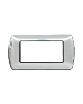 Placca 4 Posti Argento Lucido TOT-8804-T-4 per Living International