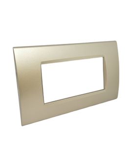 Placca 4 Posti Color Oro Compatibile Living Light - Tot Electric