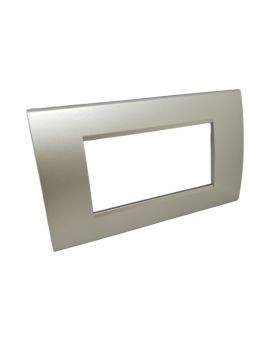 Placca 4 Posti Grigio Chiaro Compatibile Living Light - Tot Electric
