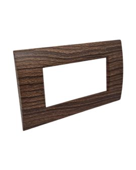 Placca 4 Posti Ciliegio Compatibile Living Light - Tot Electric
