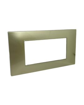 Placca 4 Posti Sabbia M-6004-11 Compatibile Vimar Plana - Tot Electric