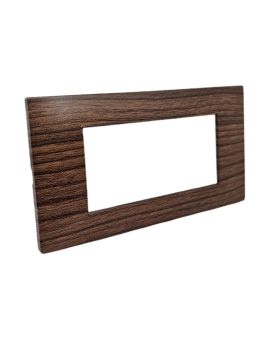 Placca 4 Posti Ciliegio Compatibile Vimar Plana - Tot Electric