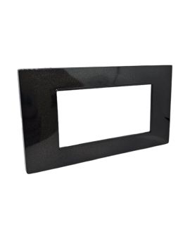 Placca 4 Posti Nera M-6004-2 Compatibile Vimar Plana - Tot Electric
