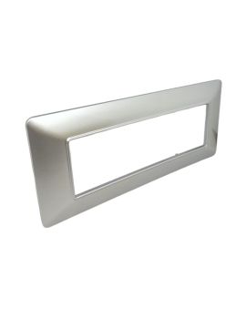 Placca 6 Posti Argento Cromato Compatibile Matix - Tot Electric