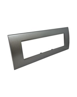 Placca 7 Posti Grigio Scuro Compatibile Living Light - Tot Electric