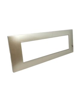 Placca 7 Posti Grigio Chiaro Compatibile Vimar Plana - Tot Electric
