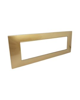 Placca 7 Posti Oro M-6007-12 Compatibile Vimar Plana - Tot Electric